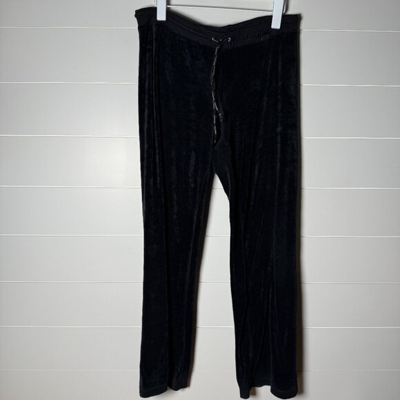 Bisou Jeans Velour Pants Black Size Large - Picture 1 of 5
